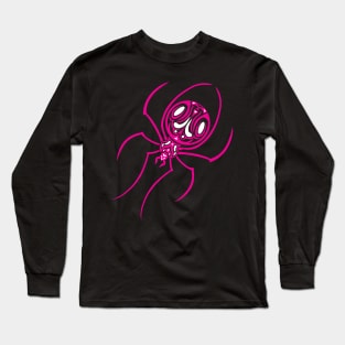 Pink and White Tribal / Tattoo Art Spider Long Sleeve T-Shirt